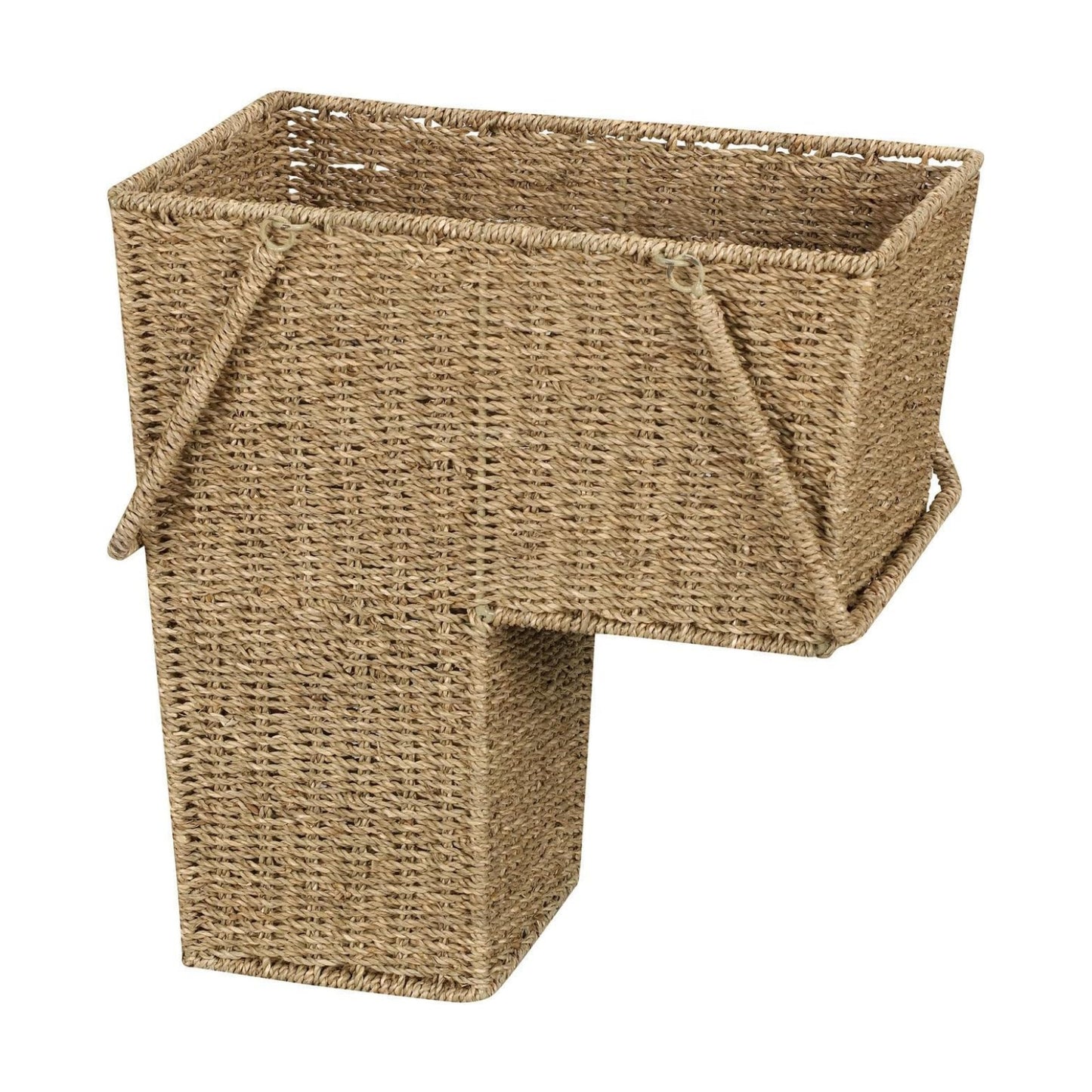 Wicker Stair Basket / Seagrass and Corn Husk / Natural