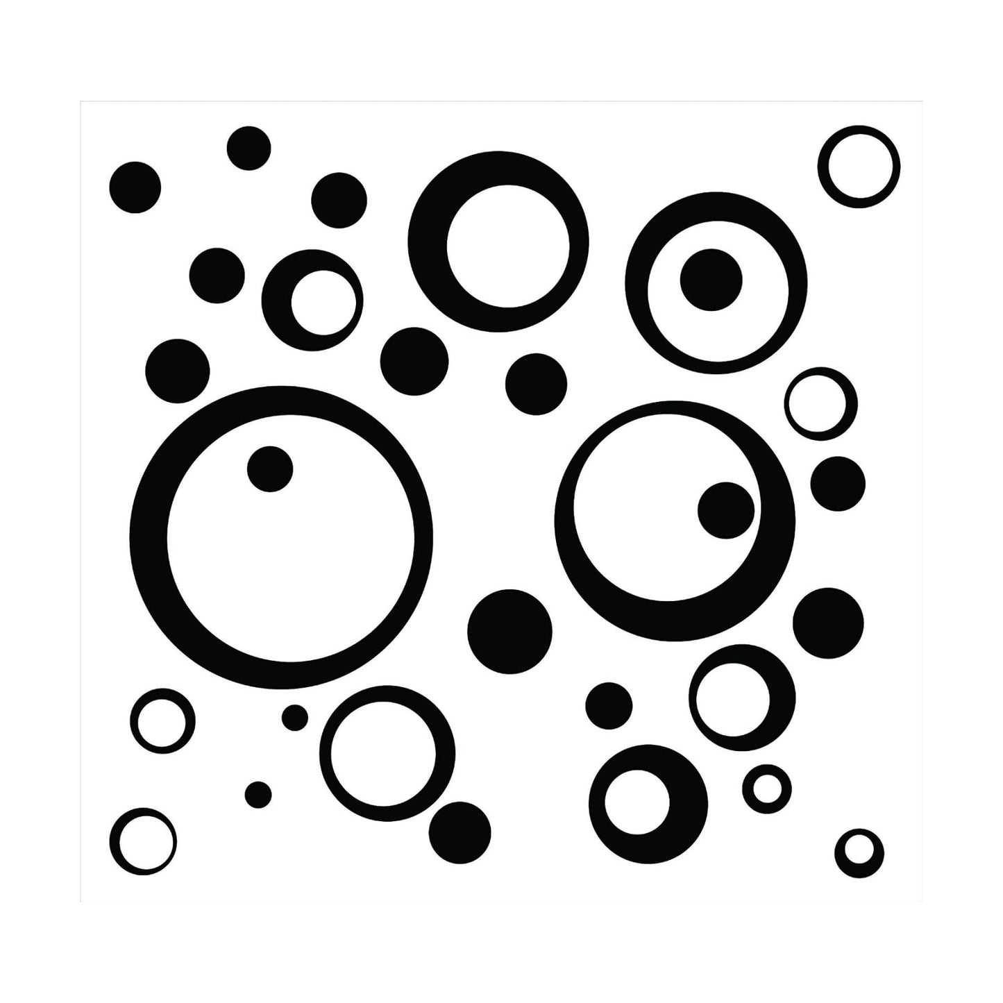 Wall Vinyl Sticker Decal Circles / Black / 11 Inch