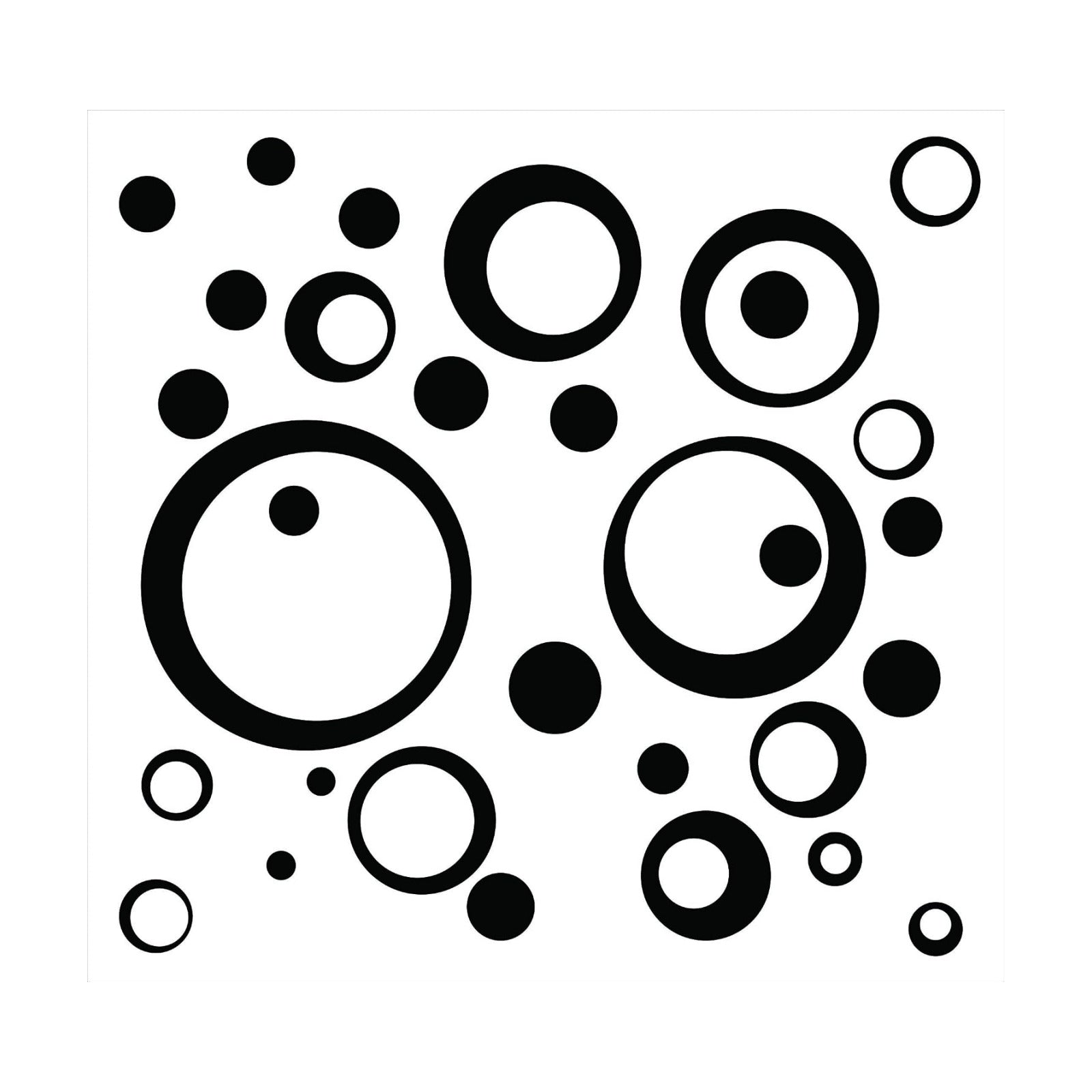 Wall Vinyl Sticker Decal Circles / Black / 11 Inch