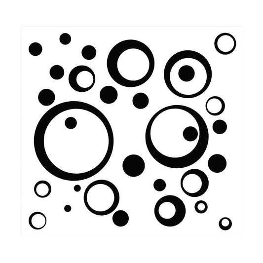 Wall Vinyl Sticker Decal Circles / Black / 11 Inch