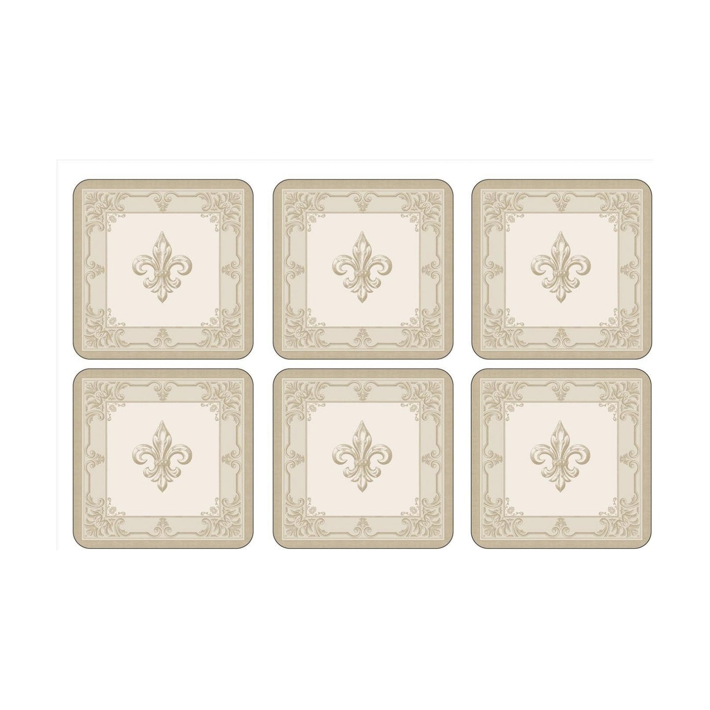 Fdc-Fleur De Lys / Gold / 4 x 4 / Set of 6
