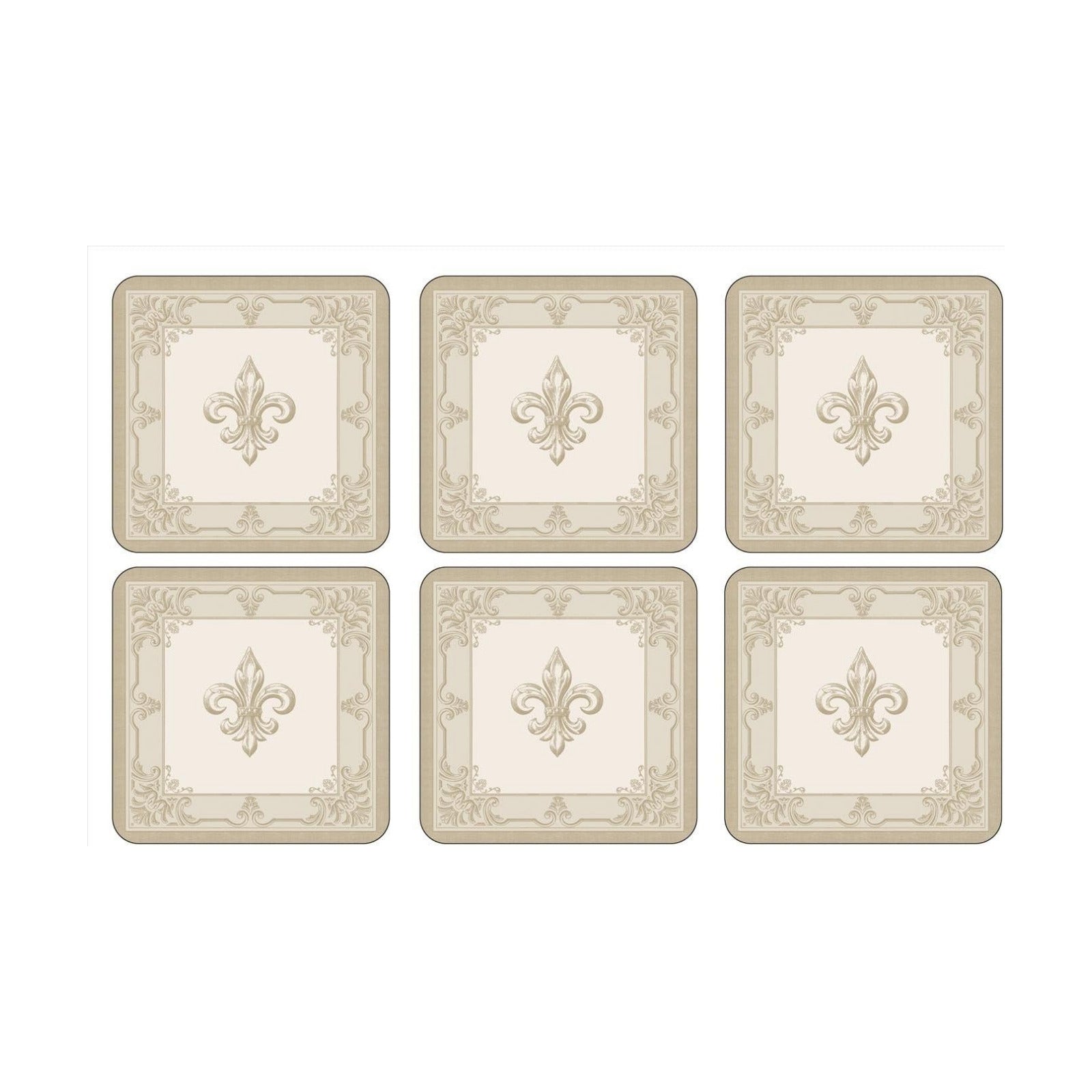 Fdc-Fleur De Lys / Gold / 4 x 4 / Set of 6
