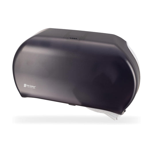 San Jamar Classic Bath Tissue Dispenser – Twin 9", Jumbo Bath Tissue Holder for Bathroom, Dual-Roll System