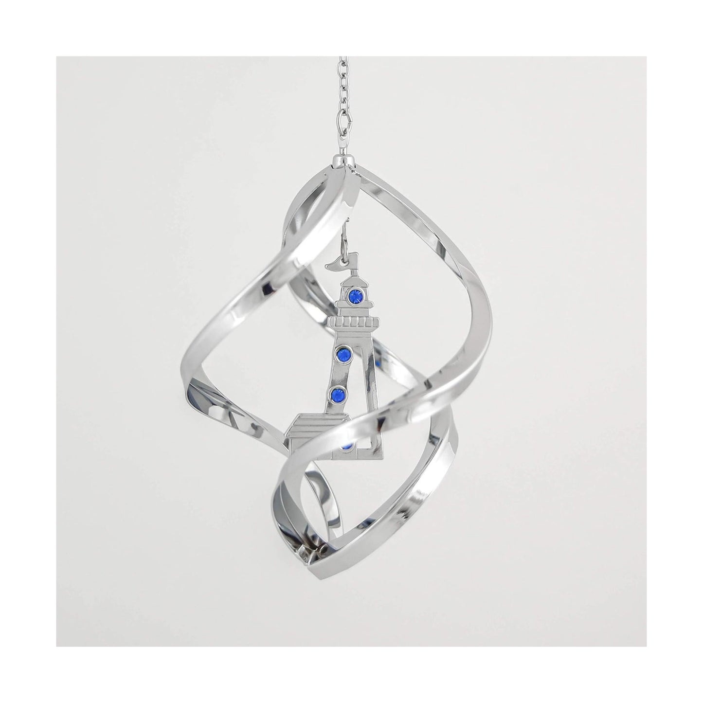 Chrome Plated Lighthouse Mini Spiral / Blue