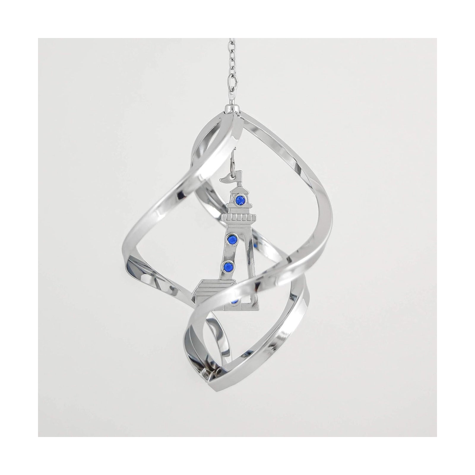 Chrome Plated Lighthouse Mini Spiral / Blue
