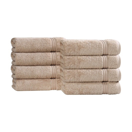 Superior Egyptian Cotton 8-Piece Hand Towel Set, Towel Basics For Quick Dry, Absorbent Small Towels, Facial, Spa