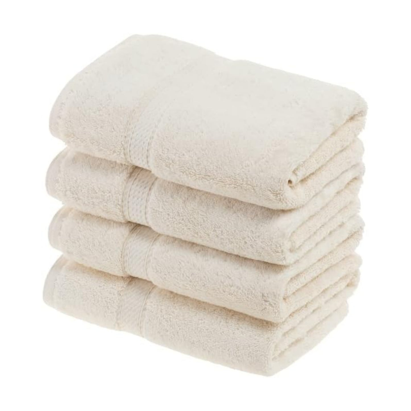 SUPERIOR Egyptian Cotton Plush & Absorbent, Hand Towel Set of 4, Cream | Quick Dry, Soft Luxury Towel Set, Bath