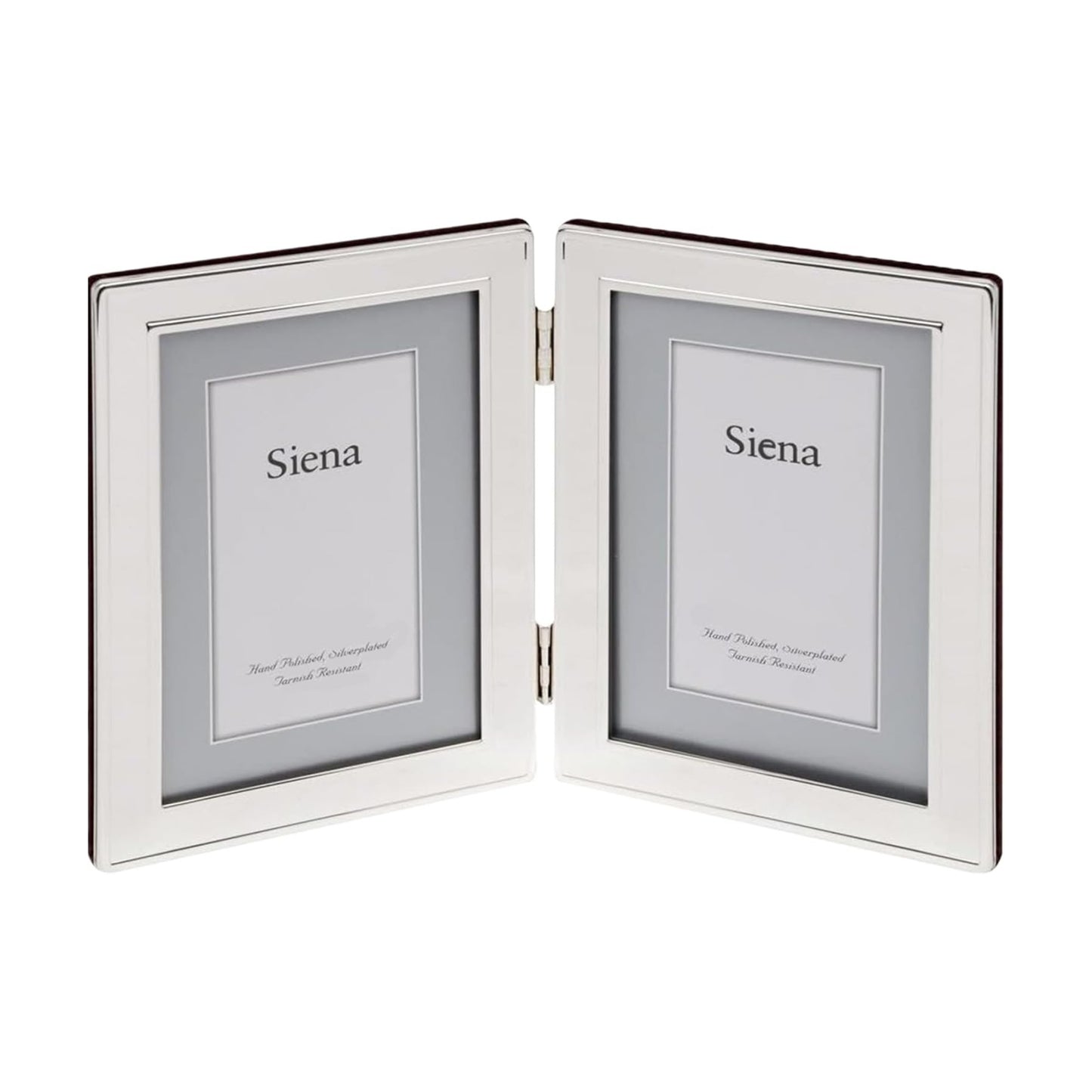 Siena Double Border Plain Silver Picture Frame, Tarnish Resistant Finish, Perfect Photo Frame for any End Table
