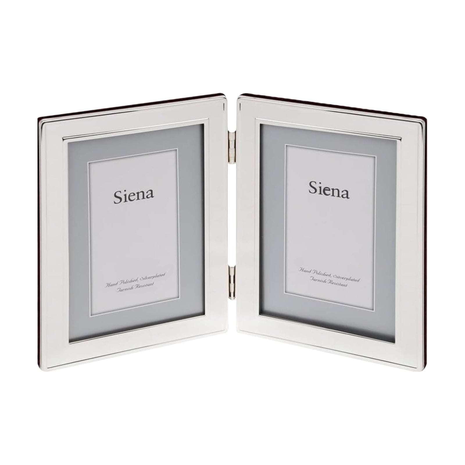 Siena Double Border Plain Silver Picture Frame, Tarnish Resistant Finish, Perfect Photo Frame for any End Table
