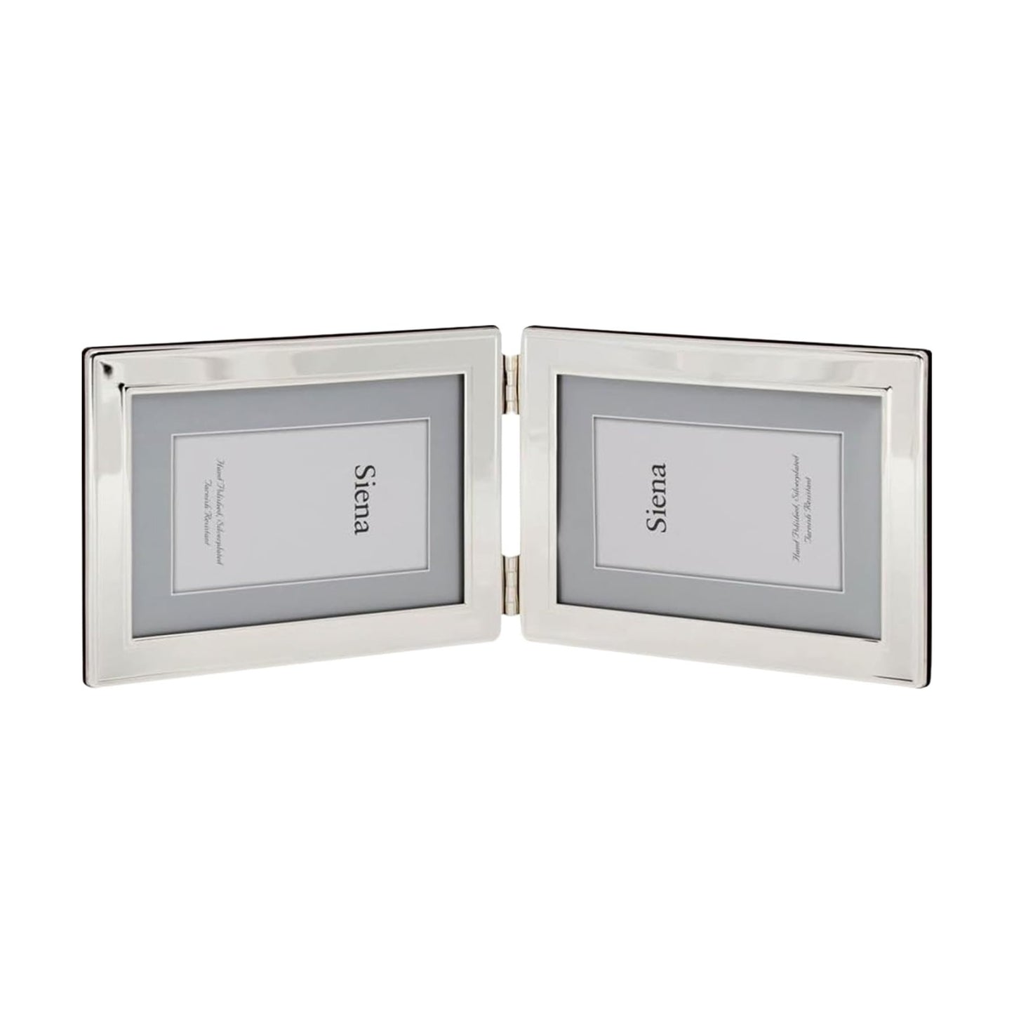 Siena Double Border Plain Silver Picture Frame, Tarnish Resistant Finish, Perfect Photo Frame for any End Table