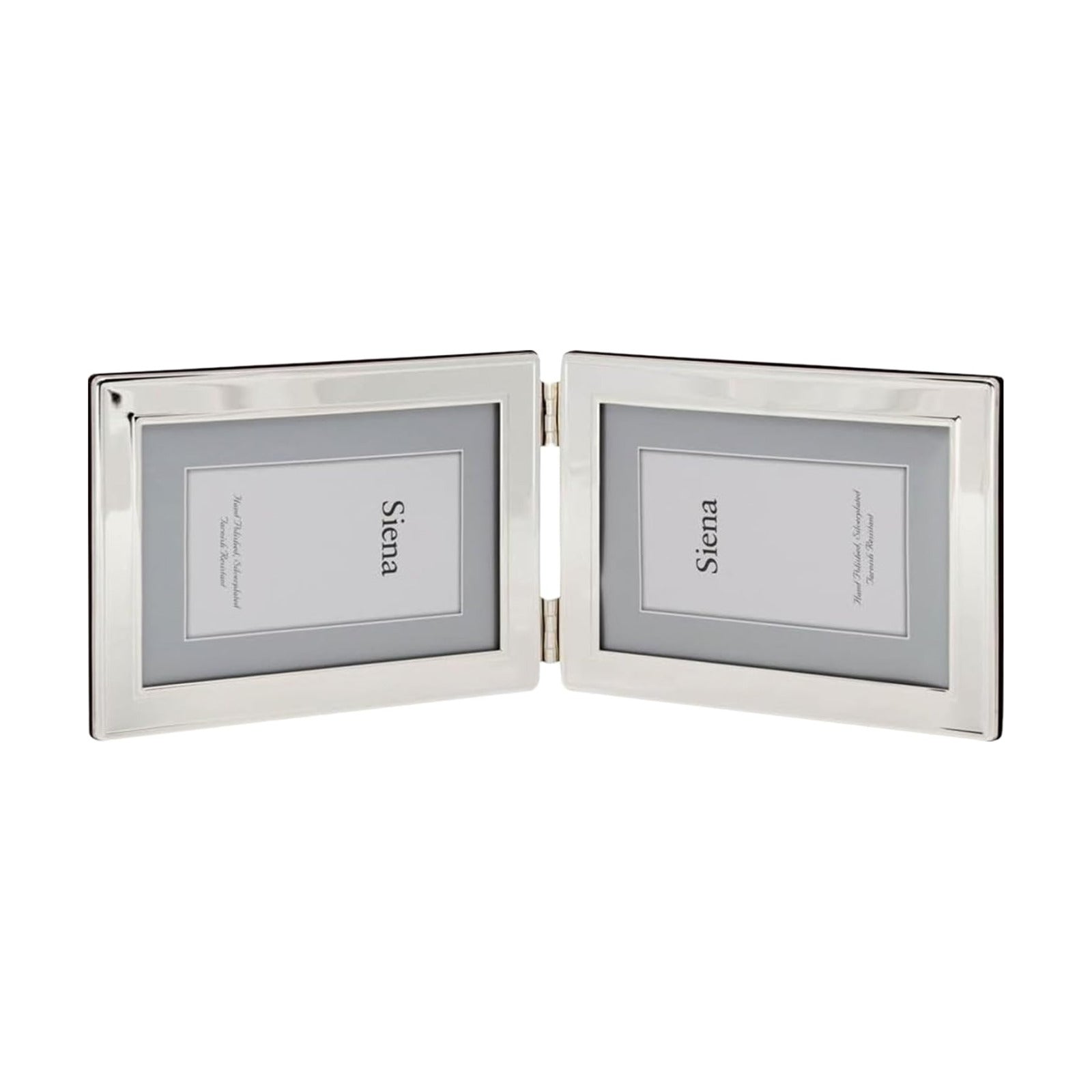 Siena Double Border Plain Silver Picture Frame, Tarnish Resistant Finish, Perfect Photo Frame for any End Table