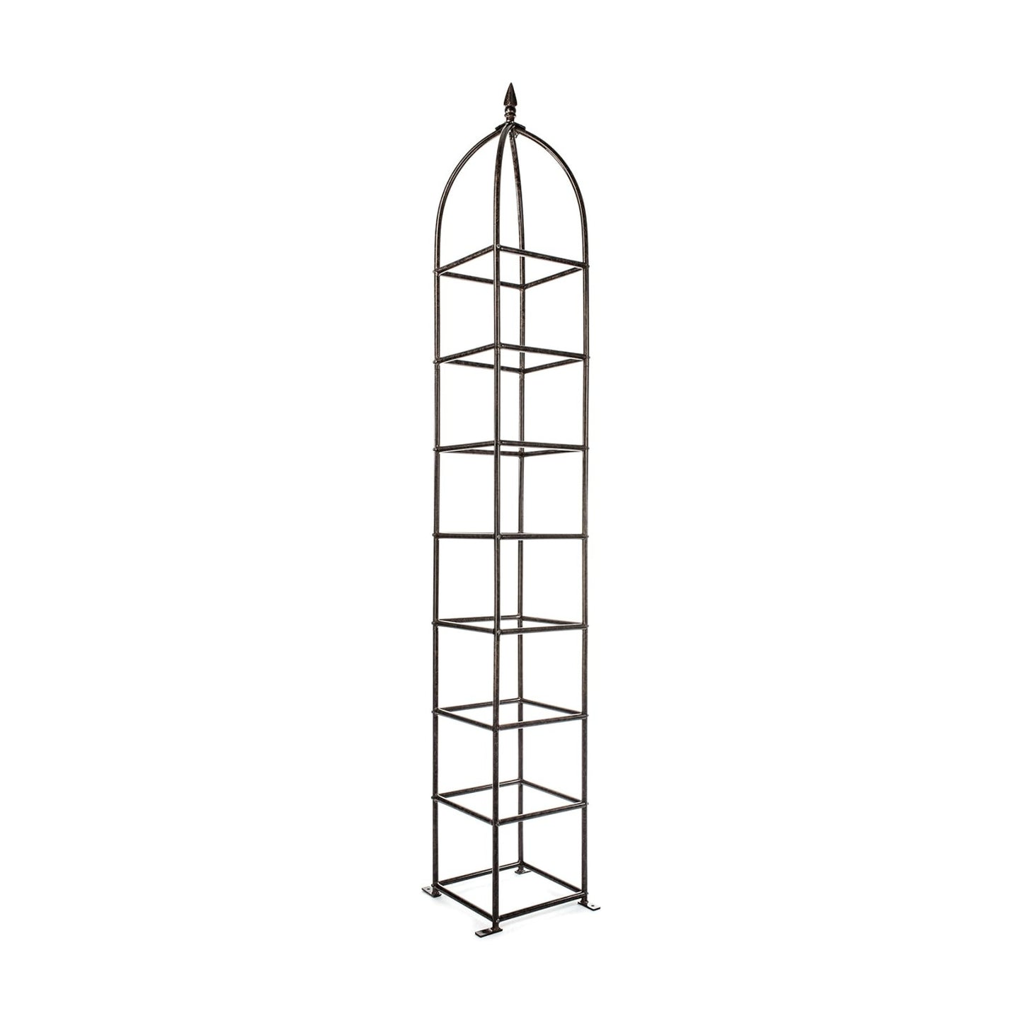 H Potter 8 Ft Garden Obelisk Trellis - Metal Rose Tower & Ground Stakes | Heavy Duty, Iron Climbing Clematis Structure