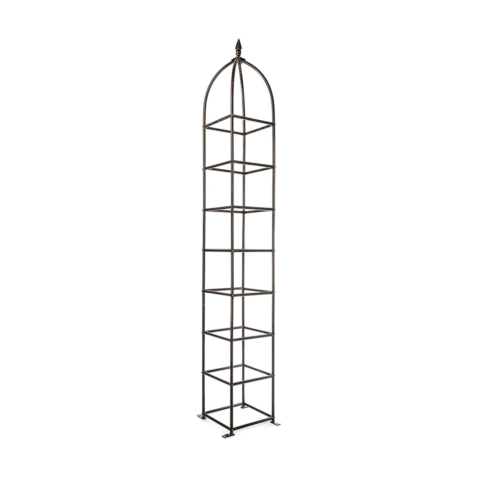 H Potter 8 Ft Garden Obelisk Trellis - Metal Rose Tower & Ground Stakes | Heavy Duty, Iron Climbing Clematis Structure