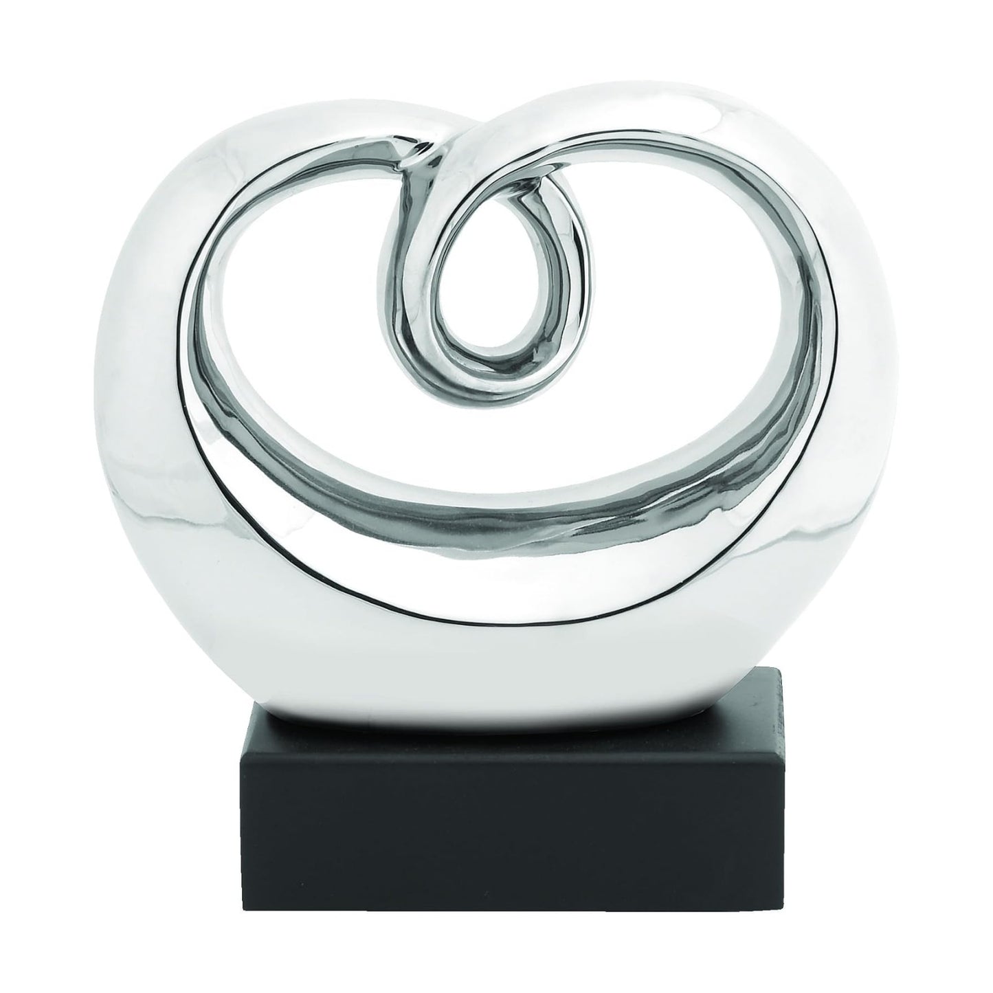 Ceramic Abstract Decorative Sculpture Swirl Home Decor Statue / Black / 10 x 4 x 10