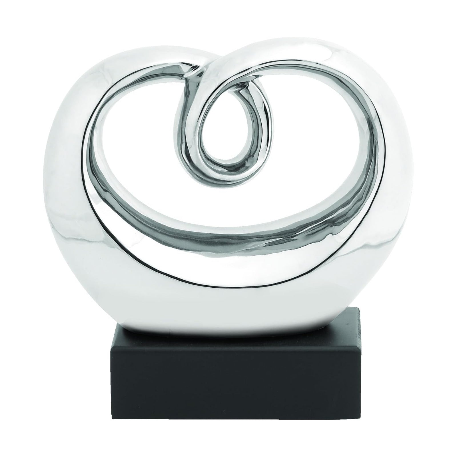 Ceramic Abstract Decorative Sculpture Swirl Home Decor Statue / Black / 10 x 4 x 10