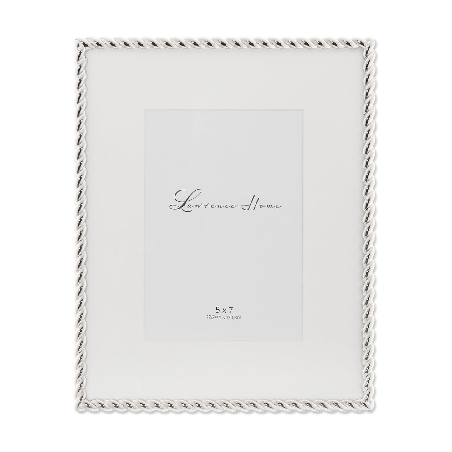 Lawrence Frames Silver Metal Rope 8x10 Matted for 5x7 Picture Frame (710080)