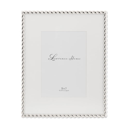 Lawrence Frames Silver Metal Rope 8x10 Matted for 5x7 Picture Frame (710080)