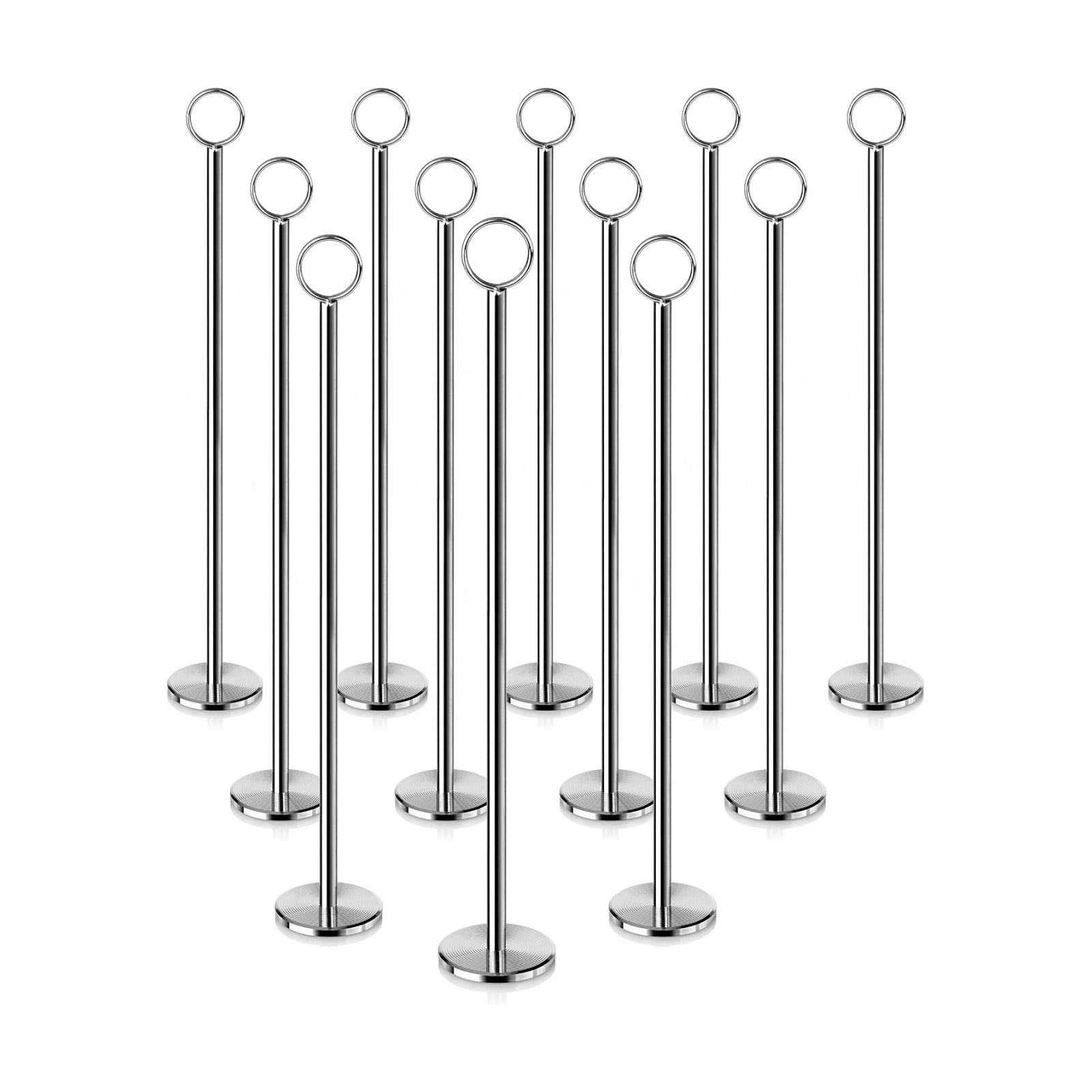 New Star Foodservice Ring-Clip Table Number Holder/ Number Stand/ Place Card Holder, Set of 12, 15-Inch