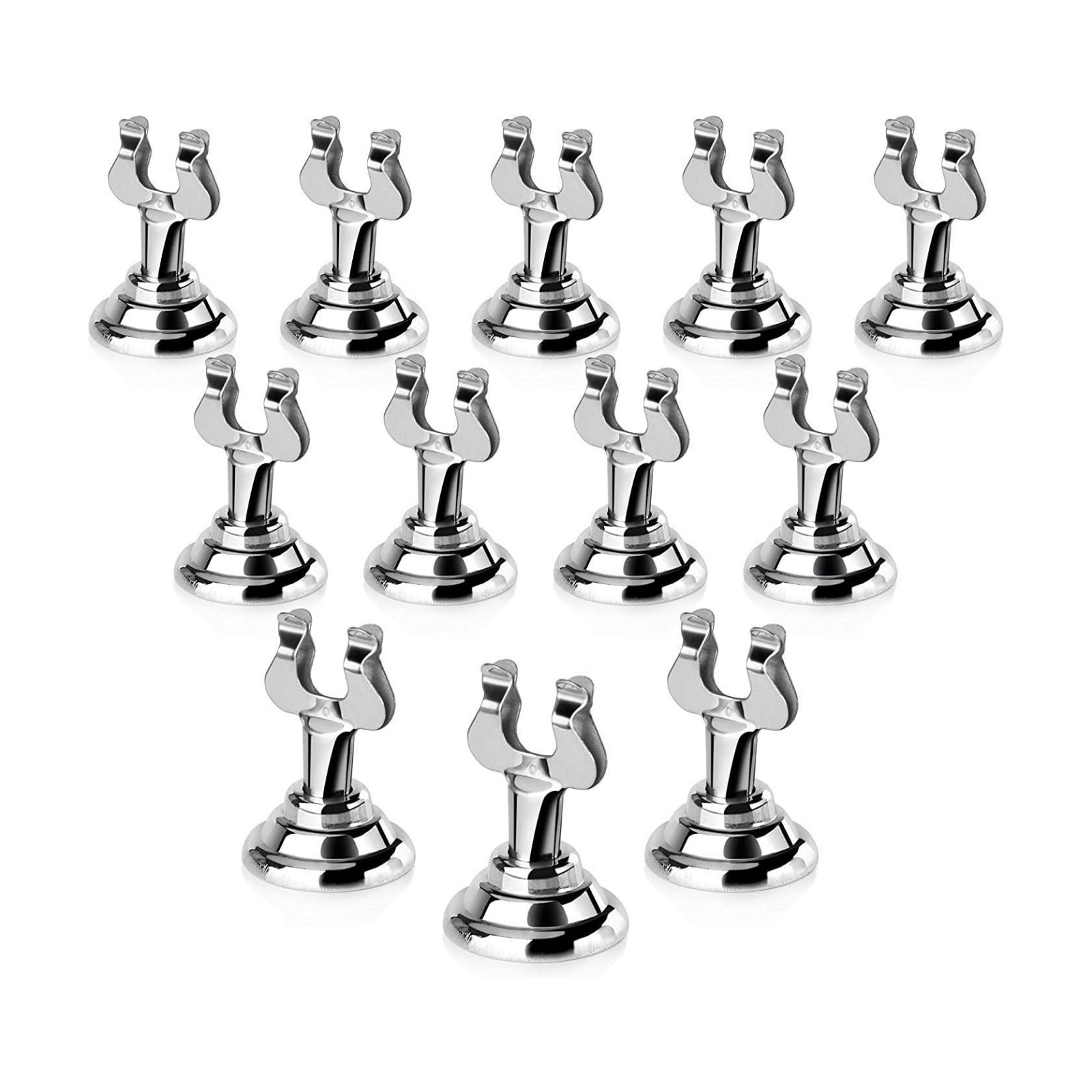 New Star Foodservice Triton Harp Clip Style Place Card / Table Number Holder, 1.5 Inch, Silver, Set of 12