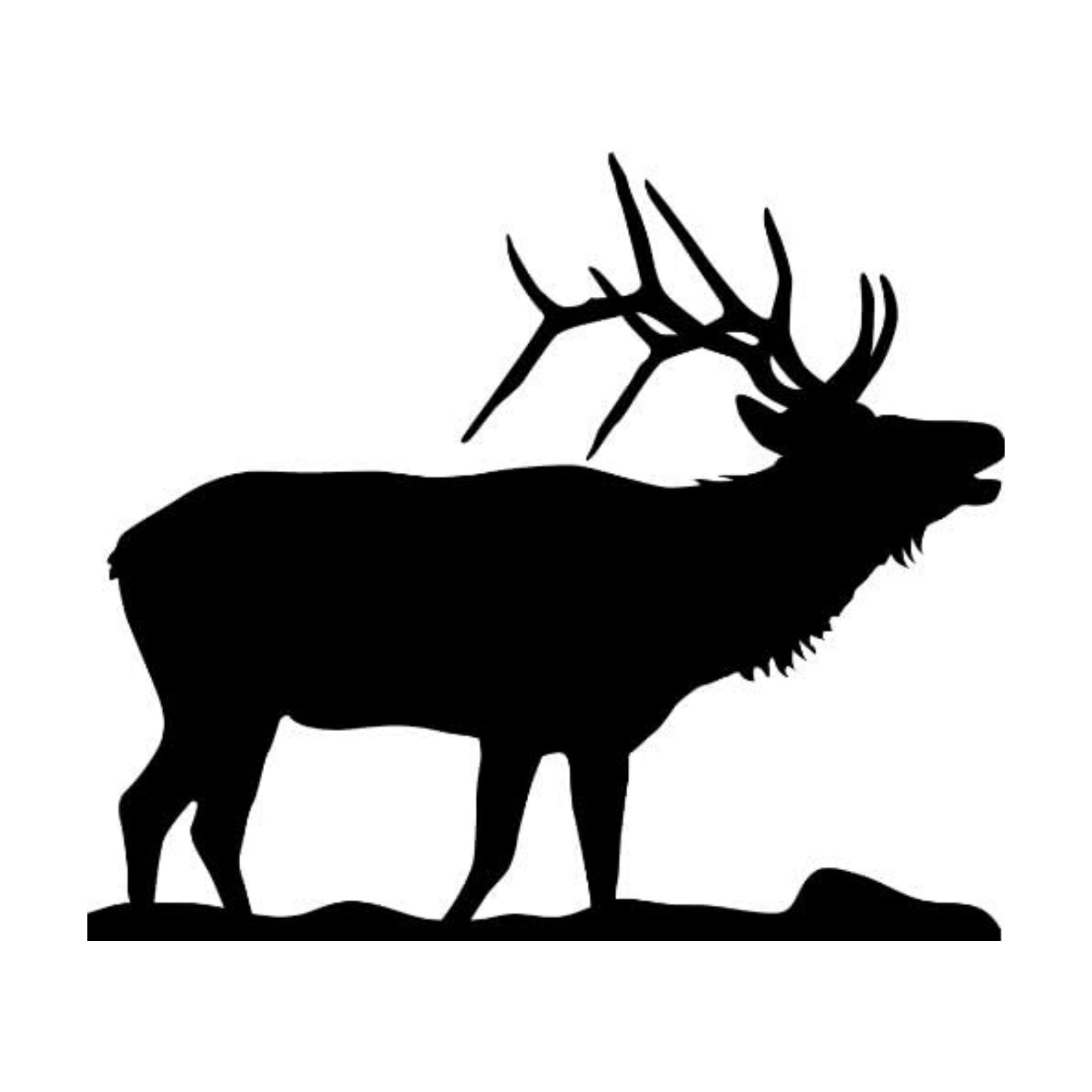 Bugling Elk Wall Decal / Large-reverse Facing / Black
