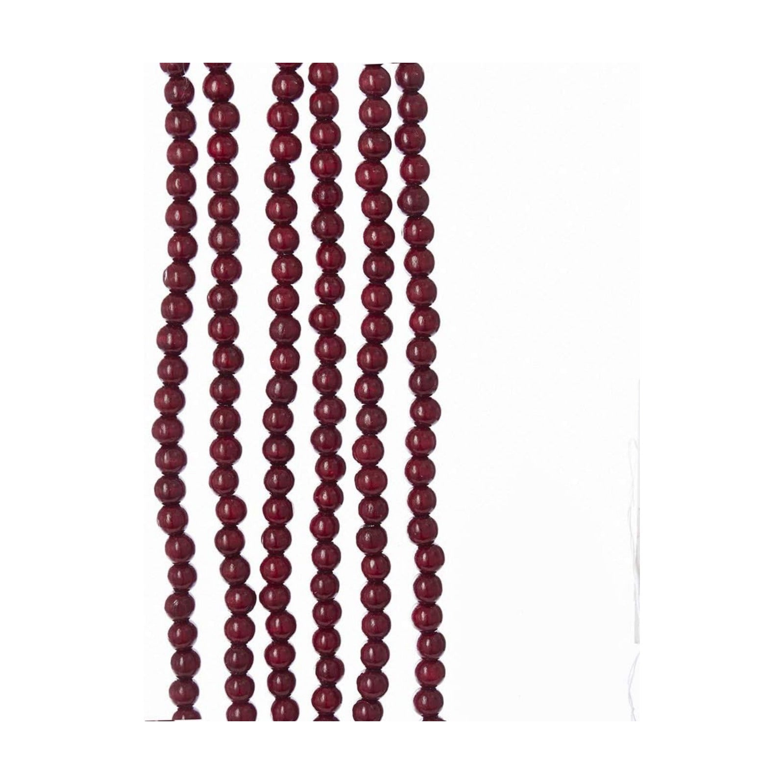 9-Foot Wood Beaded Burgundy Garland