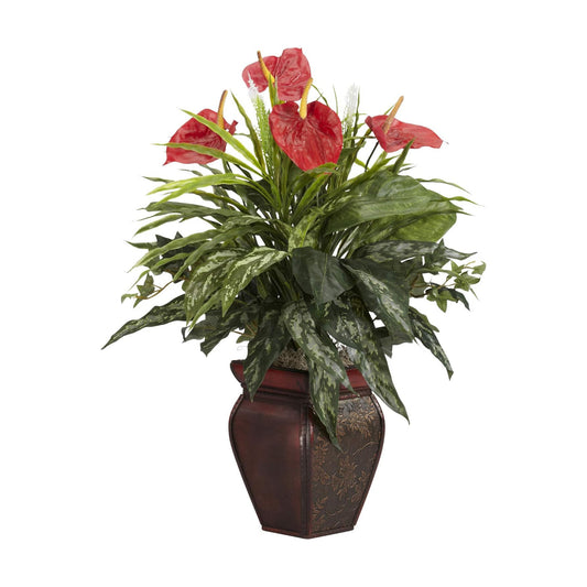 Decorative Vase Silk Plant