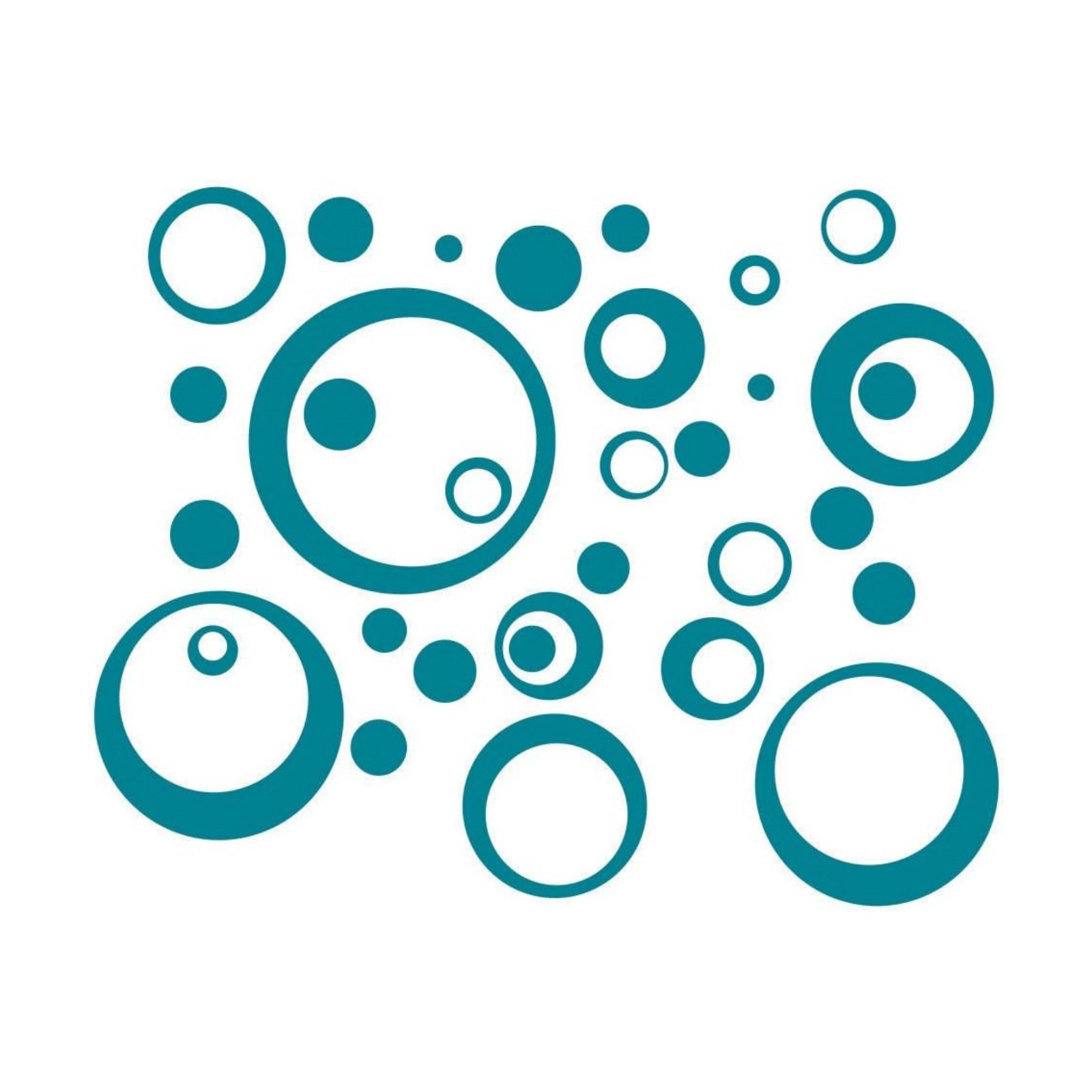 Wall Vinyl Sticker Decal Circles / Teal / 11 Inch