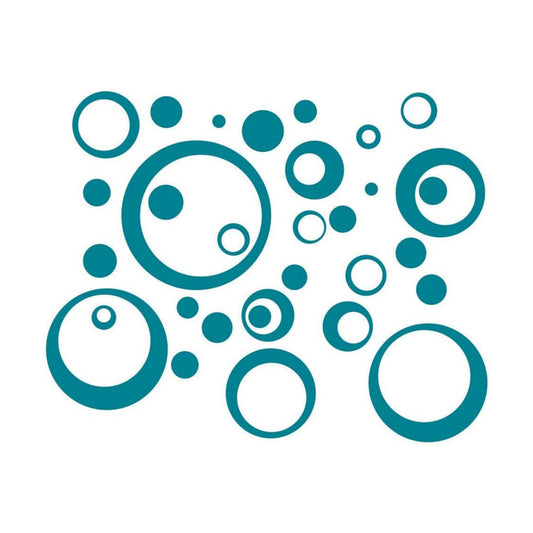 Wall Vinyl Sticker Decal Circles / Teal / 11 Inch