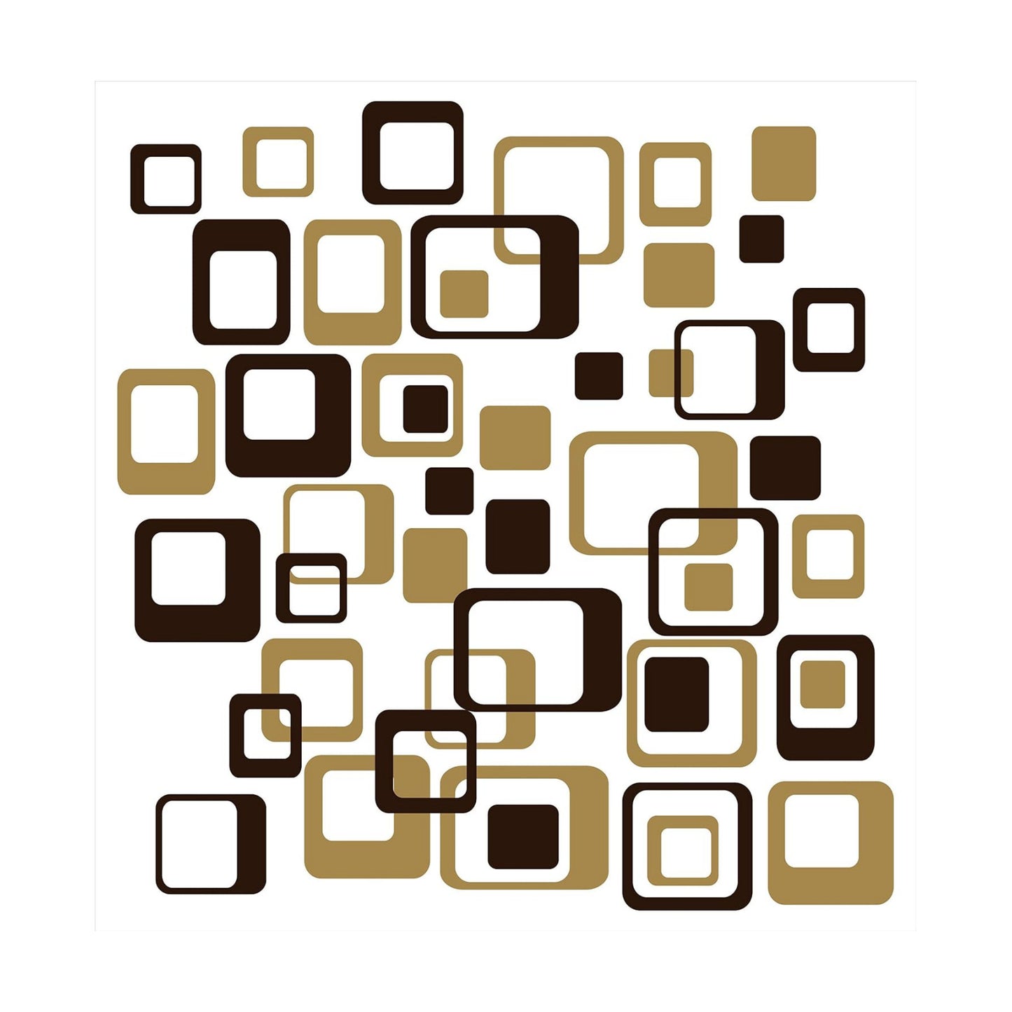 Funky R/Squares Wall Sticker Vinyl Decal 40 Piece 2 Color Retro Mod Shapes Fun Easy Peel-N-Stick
