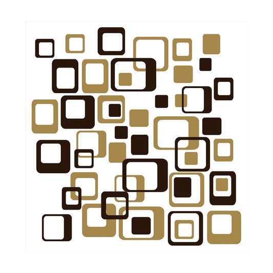 Funky R/Squares Wall Sticker Vinyl Decal 40 Piece 2 Color Retro Mod Shapes Fun Easy Peel-N-Stick