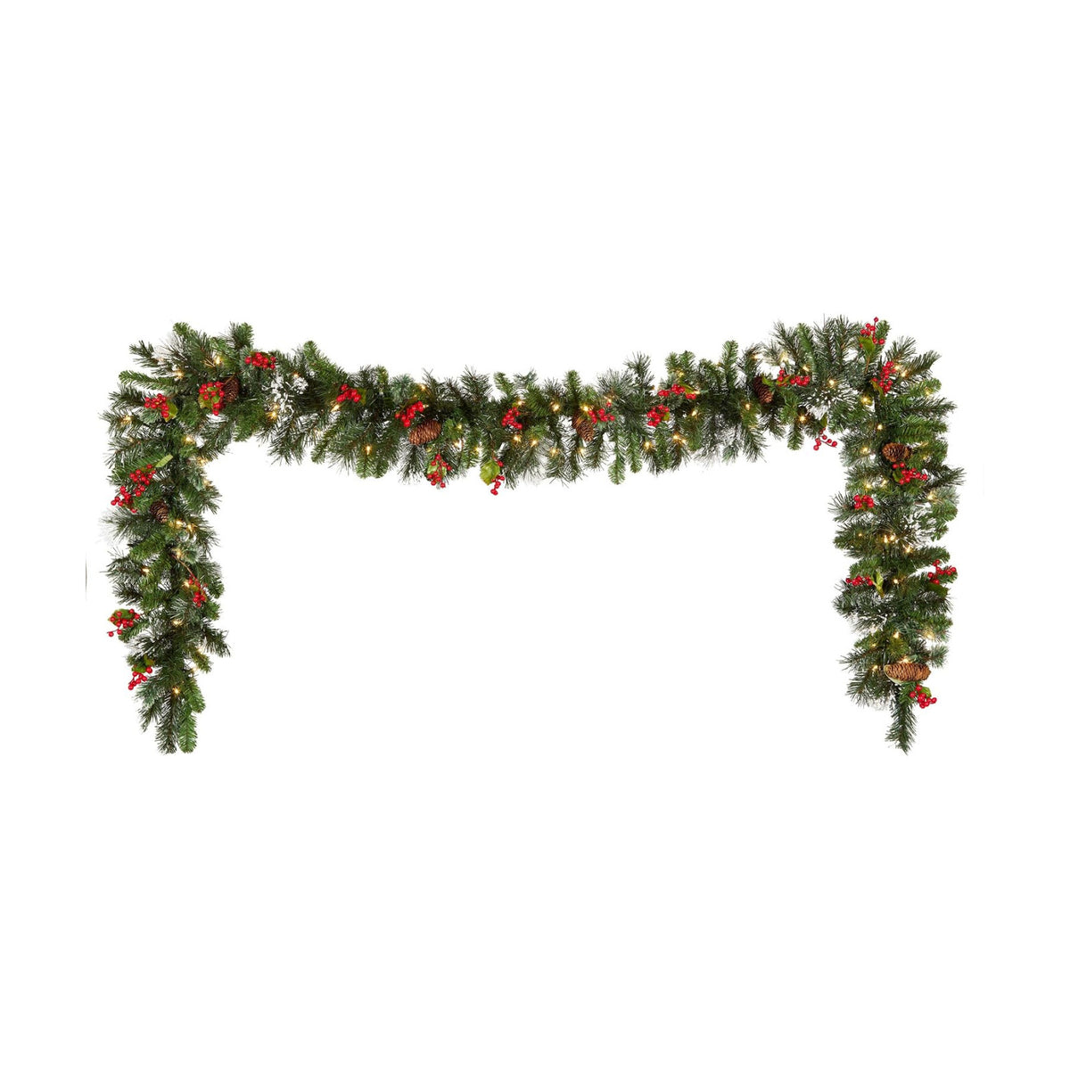 National Tree Company 9ft Pre-Lit Wintry Pine Flocked Christmas Garland