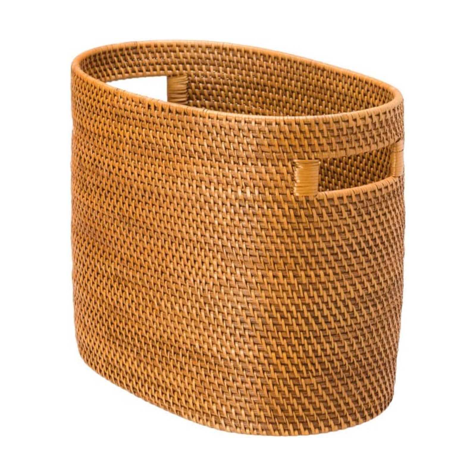 Kouboo Laguna Rattan Magazine Rack, Woven Book Organizer, Honey Brown