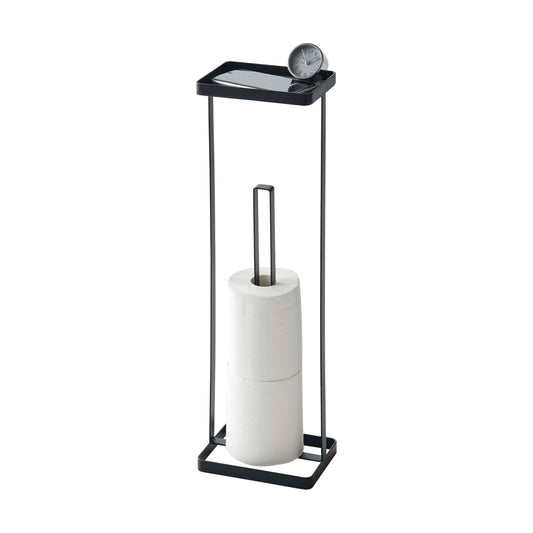YAMAZAKI Home Tower Roll Paper Stand with Tray - Steel - Holds 3 Toilet Paper Rolls | Sturdy steel roll paper stand