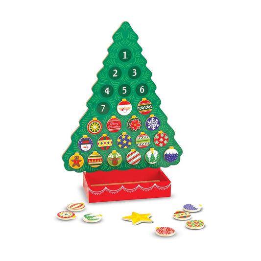 Melissa & Doug Countdown to Christmas Wooden Advent Calendar - Magnetic Tree, 25 Magnets