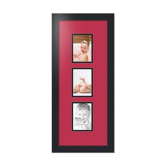 Art to Frames Double-Multimat-864-762/89-FRBW26079 Collage Photo Frame Double Mat with 3 - 3.5x5 Openings and Satin