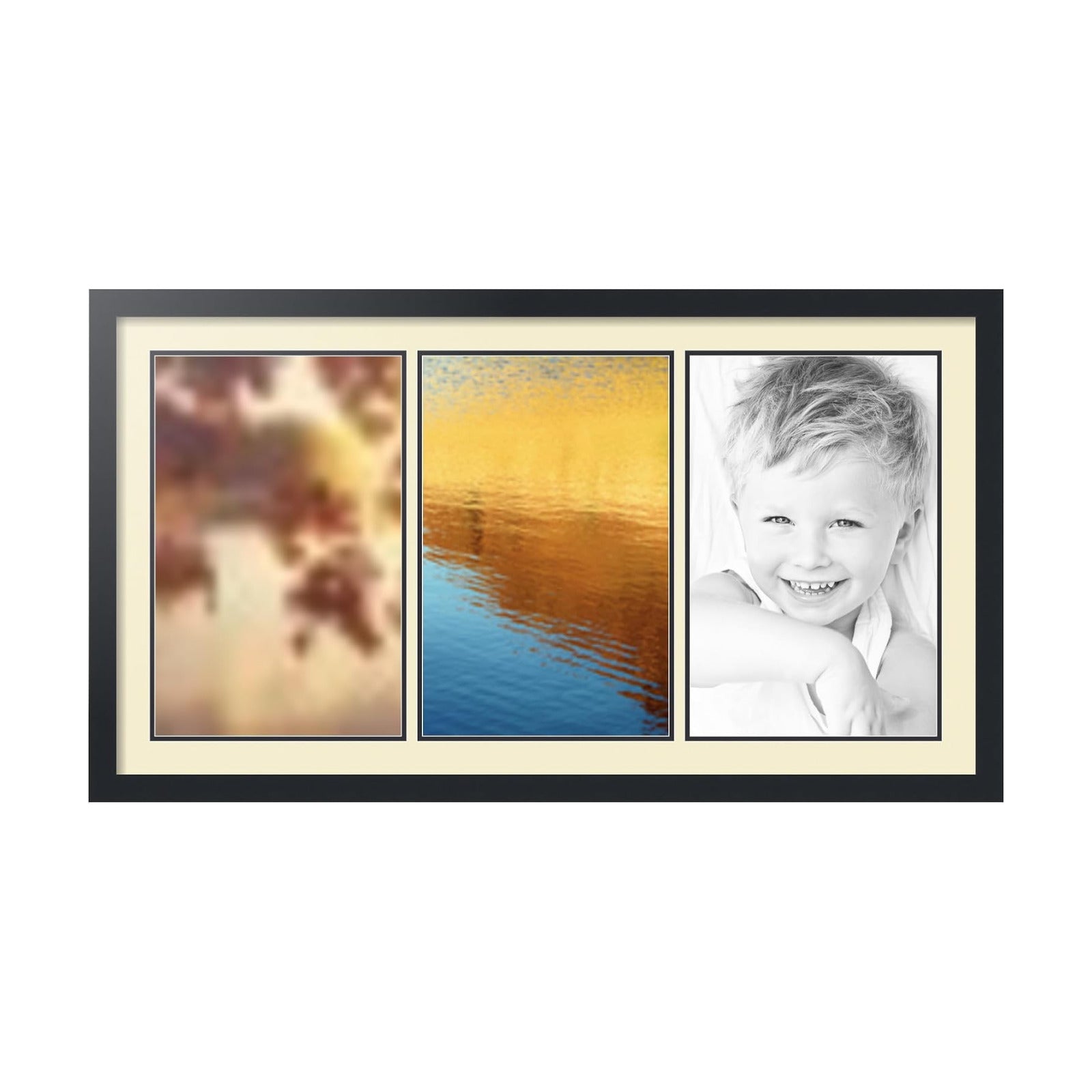 ArtToFrames Collage Picture Frame 3 Opening 3-11x17 Photo Frame | Made in USA | Black Frame Oyster and Black Mats