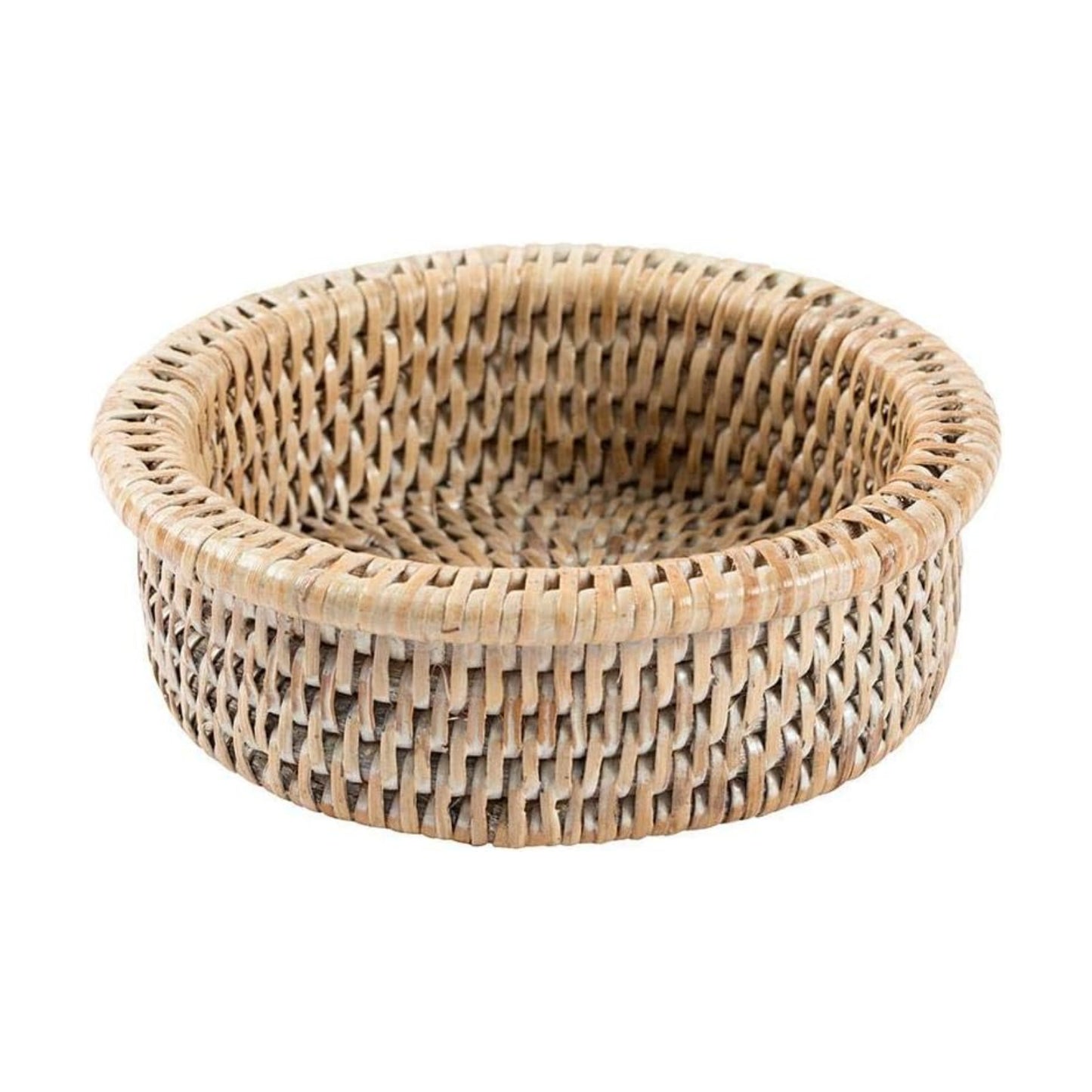 Rattan Wine Bottle Coaster in Natural / White