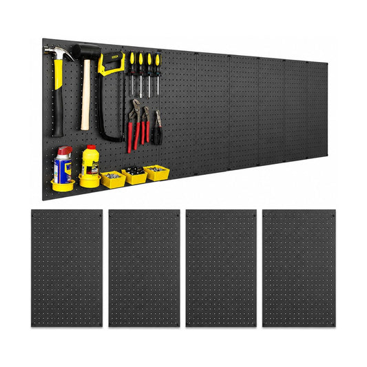 Pegboard Kit - 4 Each 24"x16" Peg Board Panels - Made in USA - Mounted Size is 64" x 24" Pegboards Wall Organizer for