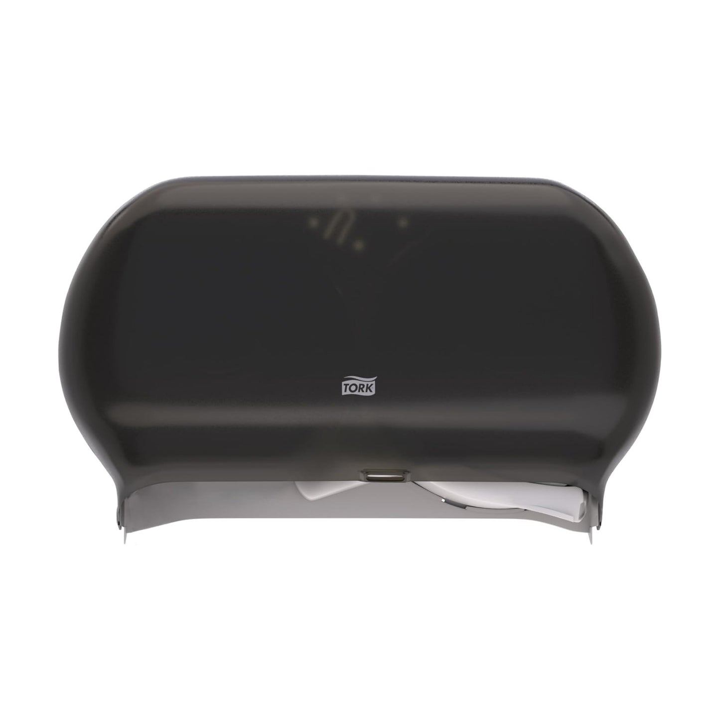 Tork Twin Jumbo Toilet Paper Roll Dispenser Smoke T22, 56TR | Refill Indicator Window