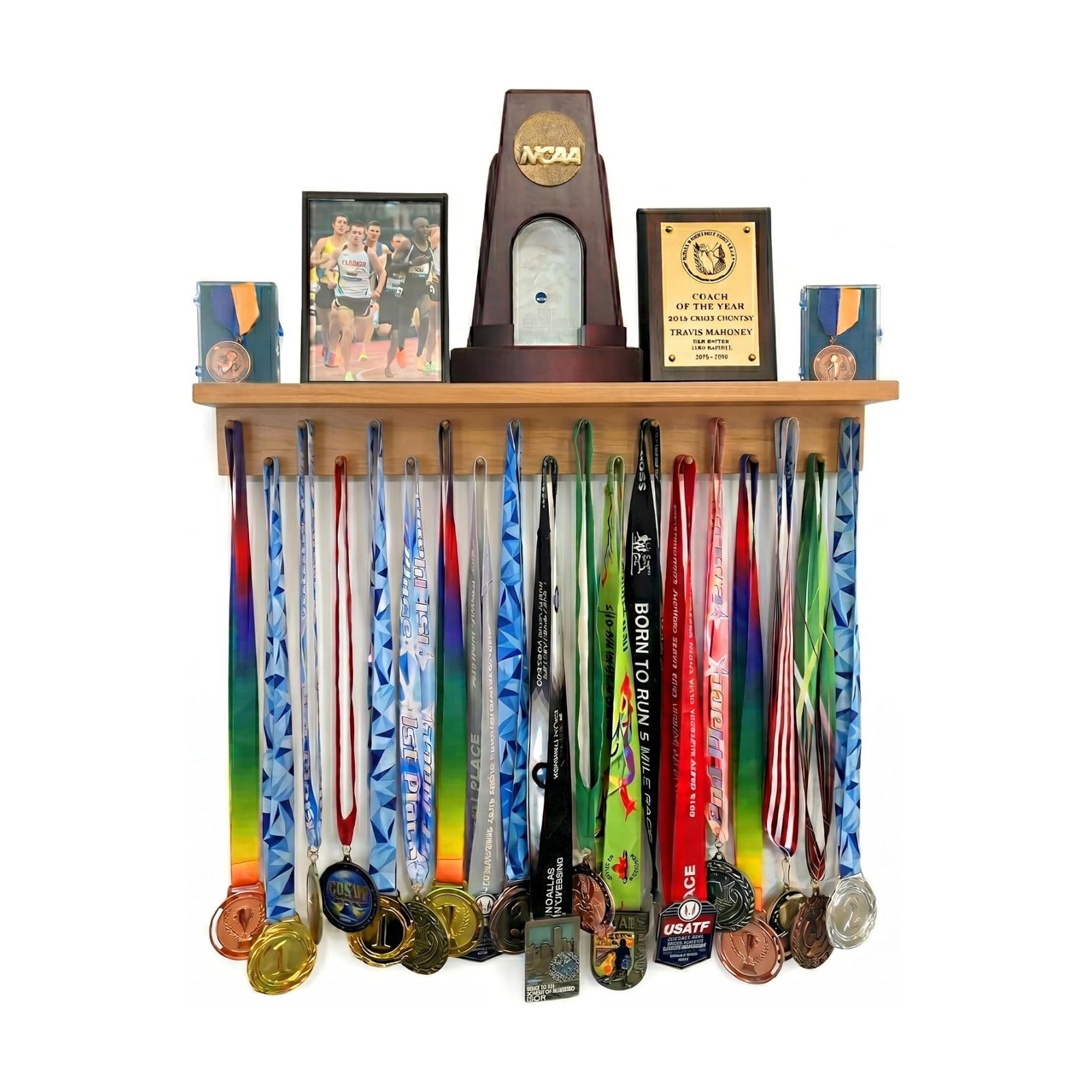 Premier Medal Hanger Display Rack and Trophy Shelf for Gymnastics, Soccer, Basketball, Football, and More – 2, ft