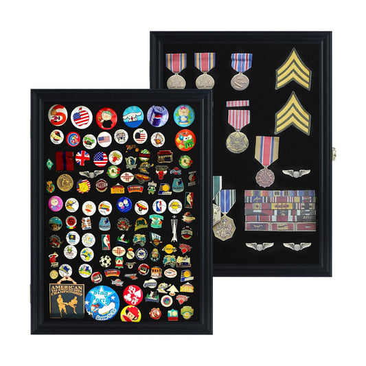 Large 19 X 14 Pin Display Case Medal Shadow Box with 98% UV Protection for Military Medals, Beach Tags, Jewelry Pins