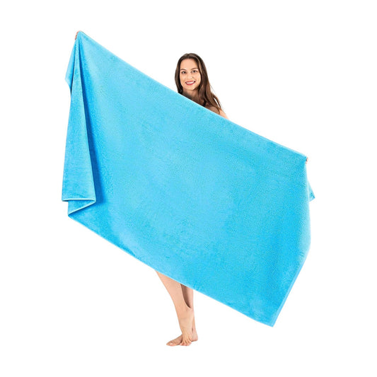 SALBAKOS Luxury 100% Turkish Cotton Bath Sheet 40x80 (1-Piece, Aqua Blue) | Extra Large Jumbo Oversized Bathroom and