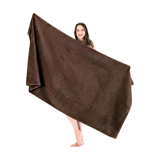 SALBAKOS 100% Turkish Cotton Bath Sheet 40x80 (1-Piece, Chocolate Brown) | Extra Large Jumbo Oversized Bathroom and