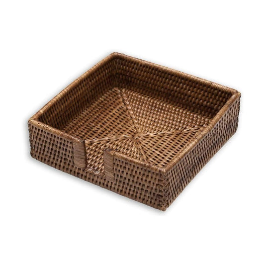 Rattan Napkin Holder in Dark Brown / Luncheon / Natural