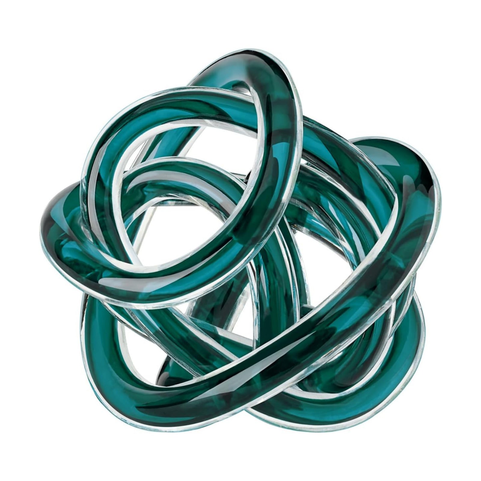 Glass Art Knot Decor Ball / 3-inch Diameter / Teal / 3 Inch