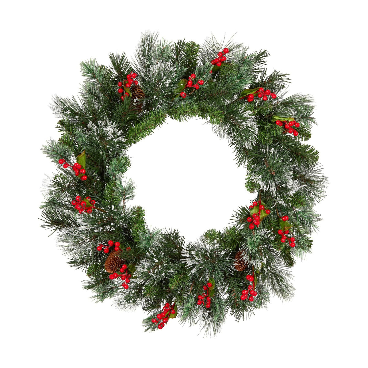 National Tree Company 24in Pre-Lit Wintry Pine Artificial Christmas Wreath