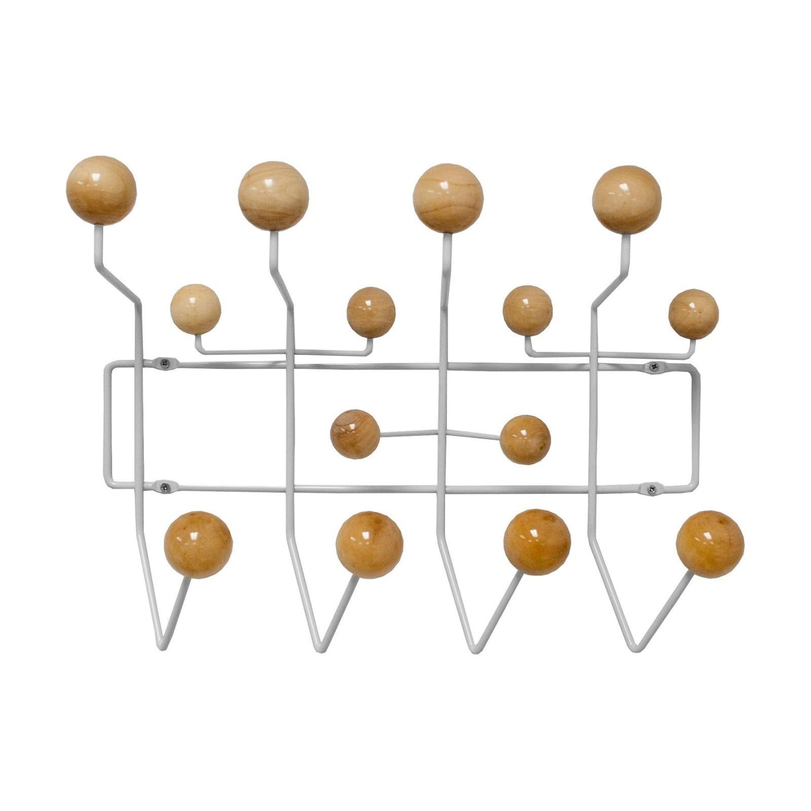 Mid Century Modern Bubble Wall Mounted Coat Rack, Natural