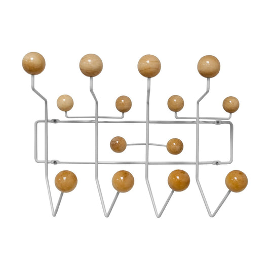 Mid Century Modern Bubble Wall Mounted Coat Rack, Natural
