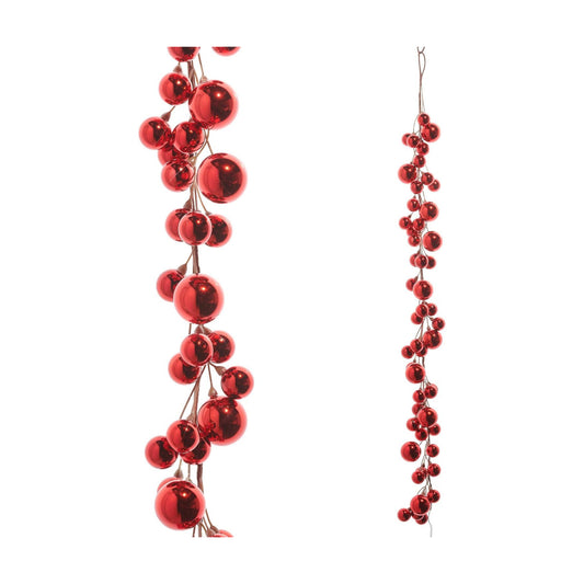 RAZ Imports - 4' Red Plastic Christmas Ball Garland