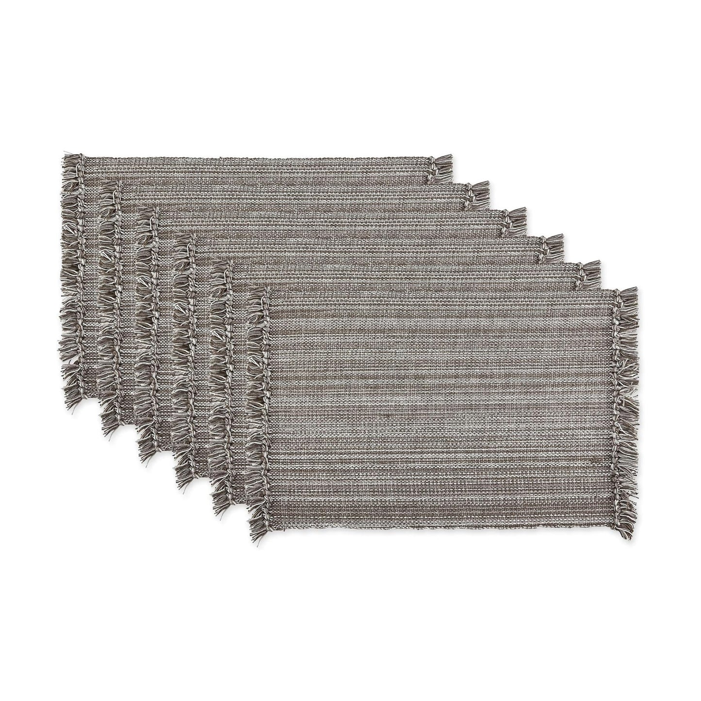 DII Variegated Tabletop Collection, Placemat Set3x19, Gray, 6 Piece